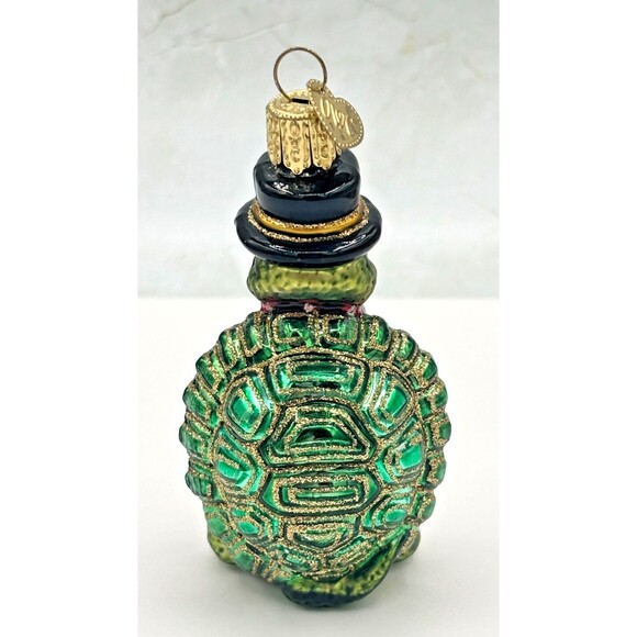 Old World Christmas Green Sea‎ Turtle Ornament Hand Blown Glass Hand Painted EUC - Picture 3 of 13